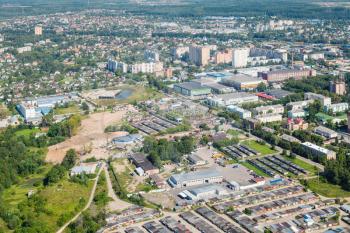 above view of Dedovsk town in Moscow Region of Istrinsky district