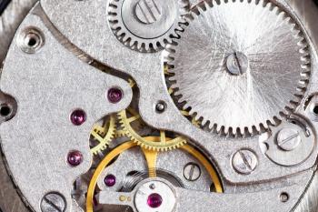 watchmaker workshop - detail of mechanical wristwatch close up