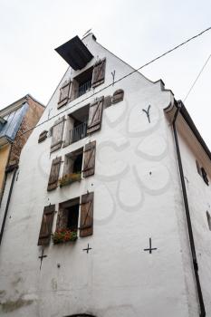 travel to Latvia - old medieval house in Riga city in september