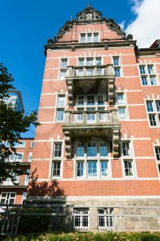 Travel to Germany - old apartment house in Sankt Pauli district of Hamburg city in september