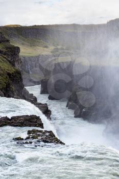 travel to Iceland - Gullfoss waterfall in autumn day
