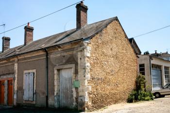 travel to France - old garage on the outskirts of the city