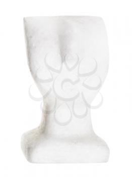replica of ancient Cycladic statuette - idol carved from white marble isolated on white background