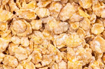 food background - raw sugar coated cornflakes