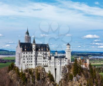Famous Bavarian landmark - Neuschwanstein Castle (Schloss Neuschwanstein). Bavaria, Germany