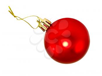 Red Christmas ball isolated on a white background.