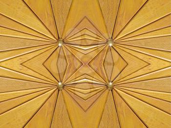 Abstract kaleidoscope wooden segments background.