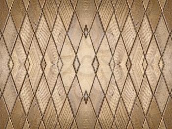Rhombus shape wooden pattern as abstract background.