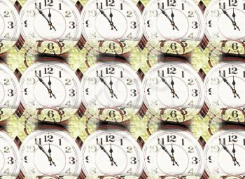 Old clock face collage suitable as abstract background.