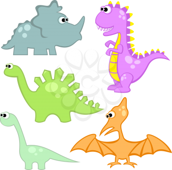Vector illustration of Dinosaurs cartoon characters