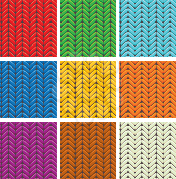 Set of 9 knitted wool colorfull seamless patterns
