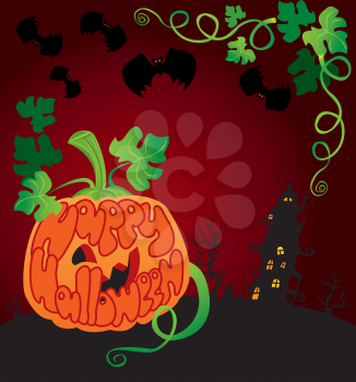 Halloween frame with pumpkin