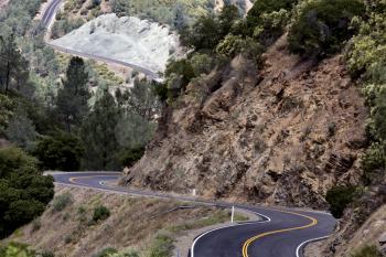 Highway 49 Mariposa California winding road dangerous