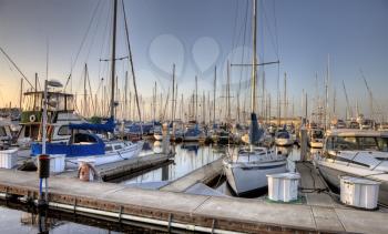 Marina Monterey California evening picture reflection boats