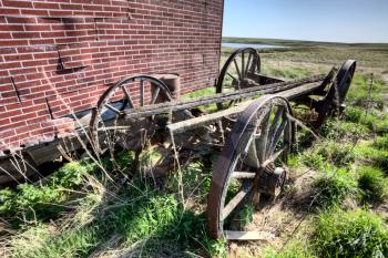 Old Wagon Wheel close detail Saskatchewan Canada