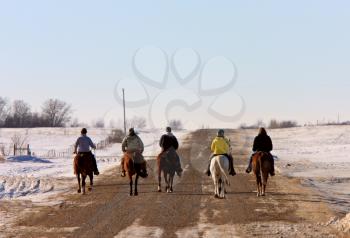 Horseback Rding in Winter Canada