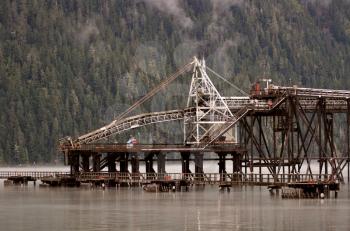 Log lifting structure at Stewart British Columbia