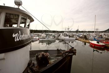 Docked fishing boats at Port Edward, British Columbia