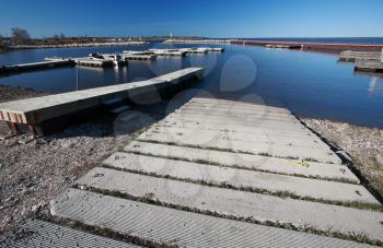 boat ramp at Hecla Marina on Lake Winnipeg