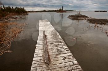 Dock on Reed Lake in Northern Manitoba