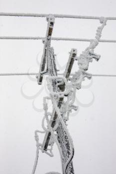 Winter Frost Saskatchewan Canada ice storm Power Lines