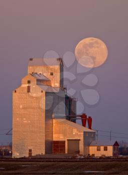 Grain Elevator Full Moon rural Saskatchewan Canada