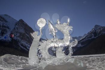Ice Sculpture Lake Louise Alberta Canada Chateau