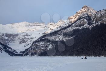 Ice Rink Lake Louise Chateau winter Alberta Canada