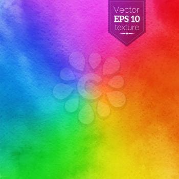 Rainbow vector background with watercolor texture.