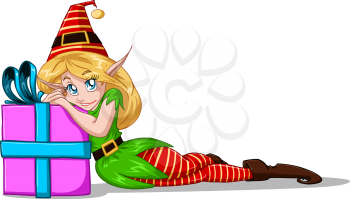 Royalty Free Clipart Image of a Female Elf