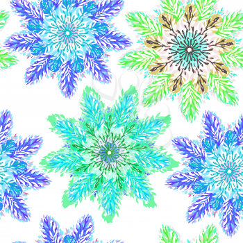 Vector graphic, artistic, Decorative seamless pattern with stylized flowers watercolor
