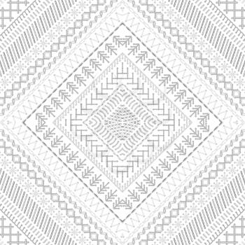 Vector high detailed white stitches. Tribal art print. Embroidery pattern. Can be used for web page backgrounds, wallpapers, wrapping papers and invitations.