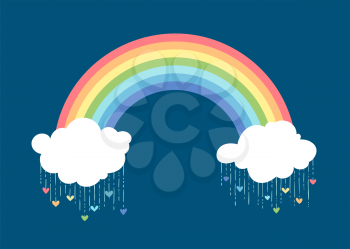 Royalty Free Clipart Image of a Valetine's Day Rainbow
