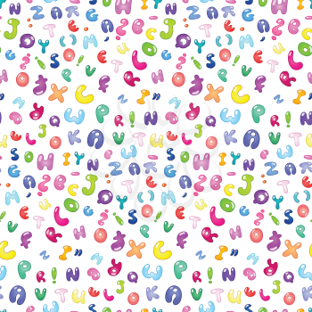 Seamless pattern of the abc bubble letters
