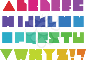 Colorful square alphabet