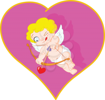 Valentine's Day cupid ready to shoot his arrow 