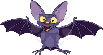 Cartoon bat spreading his wings