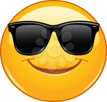 Smiling emoticon with sunglasses