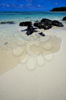 beach and parachute  in ile du cerfs mauritius