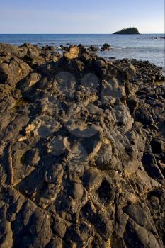 stone in a beach in nosy be  madagascar