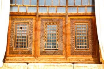 blur in iran shiraz the old persian   architecture window and glass in background