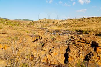 in south  africa river canyon park nature reserve  sky and rock