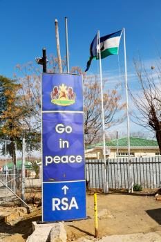 in  lesotho    control border signal welcome concept and sky