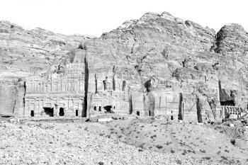 tomb in the antique site of petra in jordan the beautiful wonder of the world
