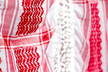 the texture of the cotton traditional symbolic  arabian  scarf like background abstract