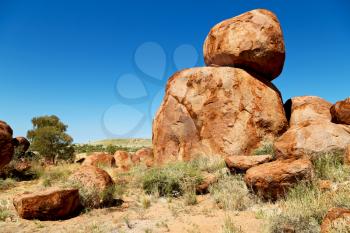 in australia the rocks  of devil s marble in the northern  territory