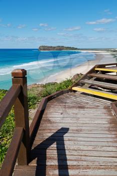 in australia the  walkway  to the beach  of Hervey Bay  Fraser Island like paradise concept and relax