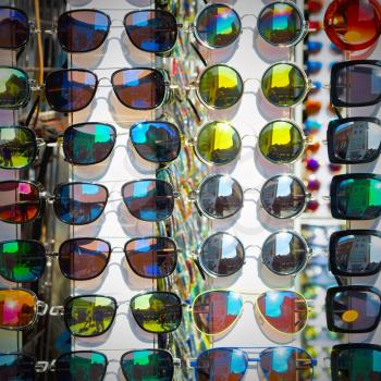 in london glass and sunglasses in the light and reflex