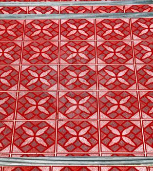 asia thailand kho samui  abstract cross texture floor ceramic  tiles in the temple 

