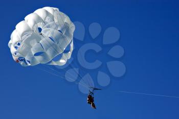 white   parachute and sky mexico playa del carmen water skiing in the  ocean